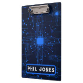 Porte-bloc Personalized Blue Circuit Board Tech Geek (Gauche)