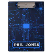 Porte-bloc Personalized Blue Circuit Board Tech Geek (Devant)