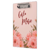 Porte-bloc Personalized Clipboard | Pink Floral Design (Gauche)