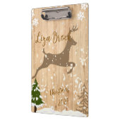 Porte-bloc Personalized doe Christmas bauble wooden backgroun (Gauche)