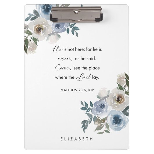 Porte-bloc Personalized Easter Bible Verse Floral Christian (Devant)
