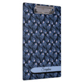 Porte-bloc Personalized Feather Clipboard | Blue Pattern (Swatch)