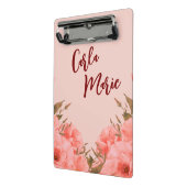 Porte-bloc Personalized Mini Clipboard | Pink Floral Design (Angle2)