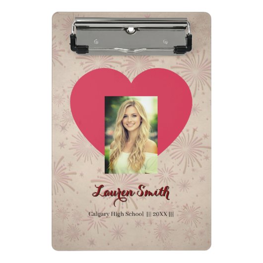 Porte-bloc Personalized Photo Font Heart Mini Clipboard (Devant)