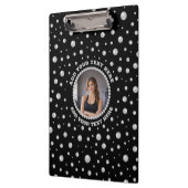 Porte-bloc Personalized Photo with Pearls Circle on Black (Gauche)