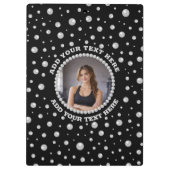 Porte-bloc Personalized Photo with Pearls Circle on Black (Dos)