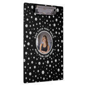 Porte-bloc Personalized Photo with Pearls Circle on Black (Swatch)