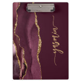 Porte-bloc Personalized Signature Burgundy Red Gold Agate (Devant)