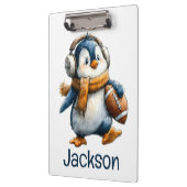 Porte-bloc Personalized Winter Penguin Football Kid (Gauche)