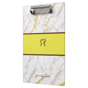 Porte-bloc Personnalisation du nom et du logo en marbre blanc