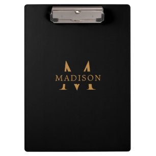 Porte-bloc personnalisé avec monogramme noir pour