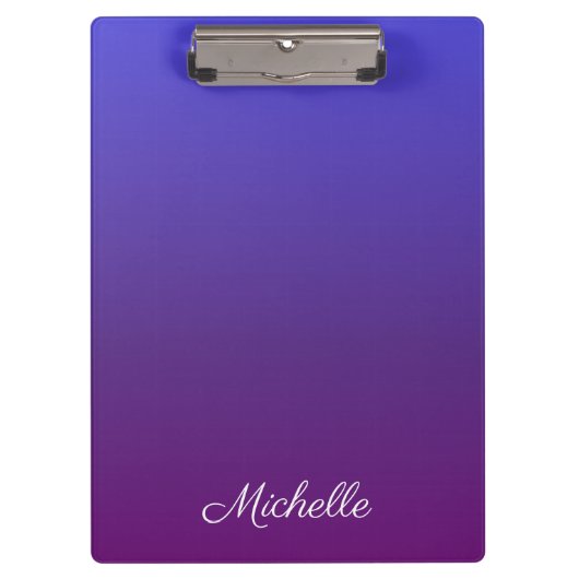 Porte-bloc Personnalisé bleu et violet ombre (Devant)
