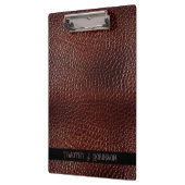 Porte-bloc Personnalisé Faux Cuir Brown Embossé (Gauche)