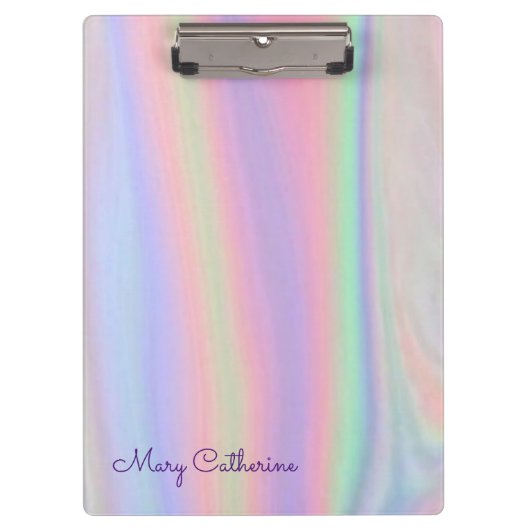 Porte-bloc Personnalisé Holographic Pink (Devant)