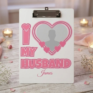 Porte-bloc Personnalisé J'aime mon mari – Ajouter une photo e