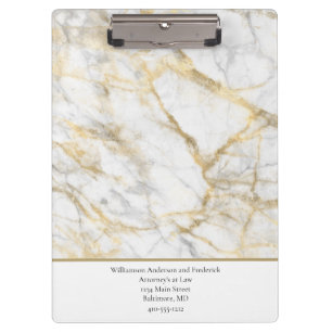 Porte-bloc Personnaliser Entreprise Or Blanc Marbre Gris