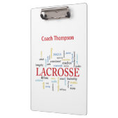 Porte-bloc Personnaliser Nom Lacrosse Coach Merci Mots (Gauche)
