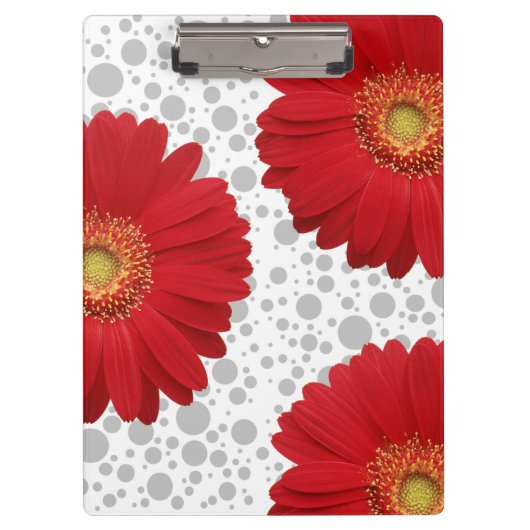 Porte-bloc Personnaliser Polka Dot Red Daisy, changer dot co (Devant)