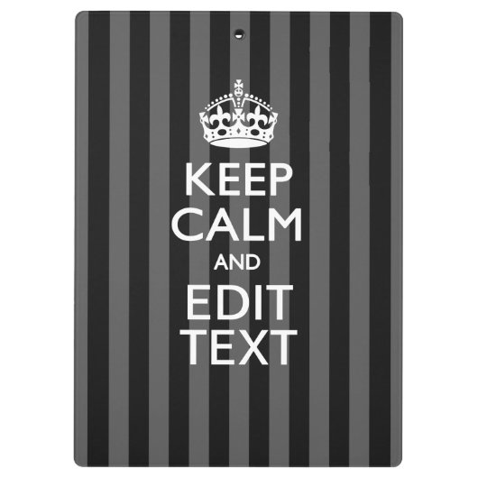 Porte-bloc Personnalized KEEP CALM Your Text on Black Stripes (Dos)