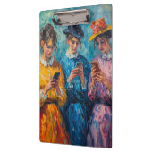 Porte-bloc Personnes du 19e siècle utilisant des smartphones (Gauche)