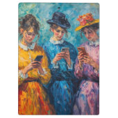 Porte-bloc Personnes du 19e siècle utilisant des smartphones (Dos)