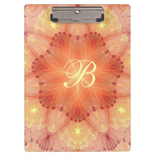 Porte-bloc Pétales de dentelle orange Peinture Monogramme