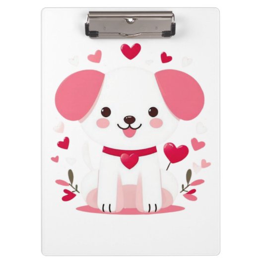 Porte-bloc Petit chiot de la Saint-Valentin (Devant)