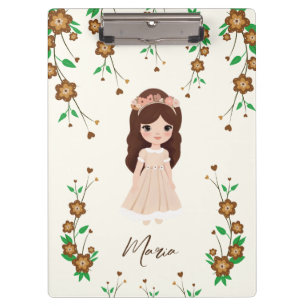 Porte-bloc Petite fille aux fleurs