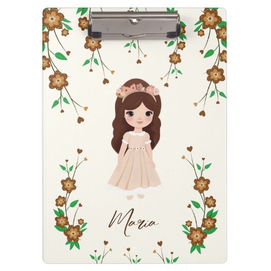 Porte-bloc Petite fille aux fleurs (Devant)