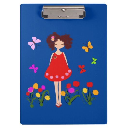 Porte-bloc Petite fille dans le jardin (Devant)