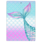 Porte-bloc Petite fille rose Turquoise sirène échelles person (Dos)