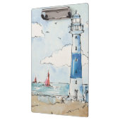 Porte-bloc Phare bleu et blanc (Gauche)