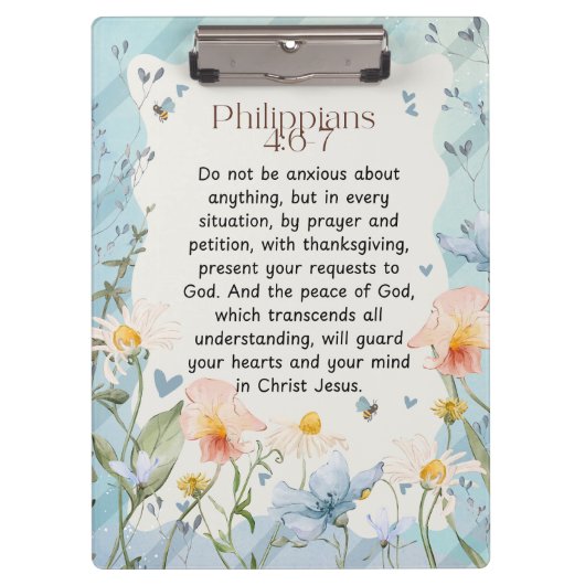 Porte-bloc Philippiens 4:6-7 Bible chrétienne Verse Aquarelle (Devant)