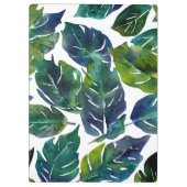 Porte-bloc Philodendron vert et bleu du feuillage Monogramme (Dos)