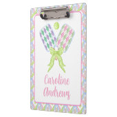 Porte-bloc Pickleball Paddles de Jacquard d'aquarelle Preppy (Gauche)