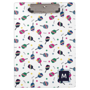 Porte-bloc Pickleball Personnalisé Monogramme Bleu Vert Rose