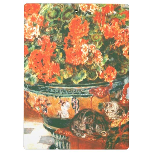 Porte-bloc Pierre-Auguste Renoir Geraniums Et Chats (Dos)