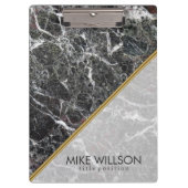 Porte-bloc Pierre En Marbre Trait Gris Foncé Et Blanc (Devant)