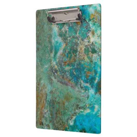 Porte-bloc Pierre minérale bleu Chrysocolla (Gauche)