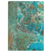 Porte-bloc Pierre minérale bleu Chrysocolla (Dos)
