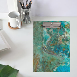 Porte-bloc Pierre minérale bleu Chrysocolla