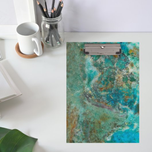 Porte-bloc Pierre minérale bleu Chrysocolla