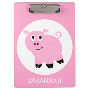 Porte-bloc Pig de caricature rose pour filles personnalisées