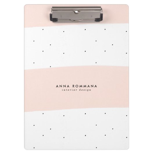 Porte-bloc Pinceaux rose et blanc design féminin (Devant)