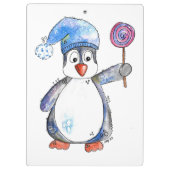 Porte-bloc Pingouin blanc mignon avec Lollipop (Dos)