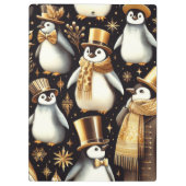 Porte-bloc Pingouin noir et doré (Dos)