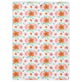 Porte-bloc Pink and orange floral bouquet patterned clipboard (Dos)