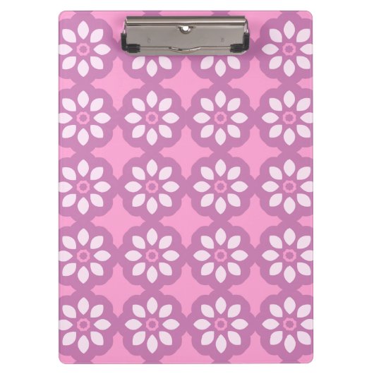 Porte-bloc Pink Blossom Retro Tile Pattern (Devant)