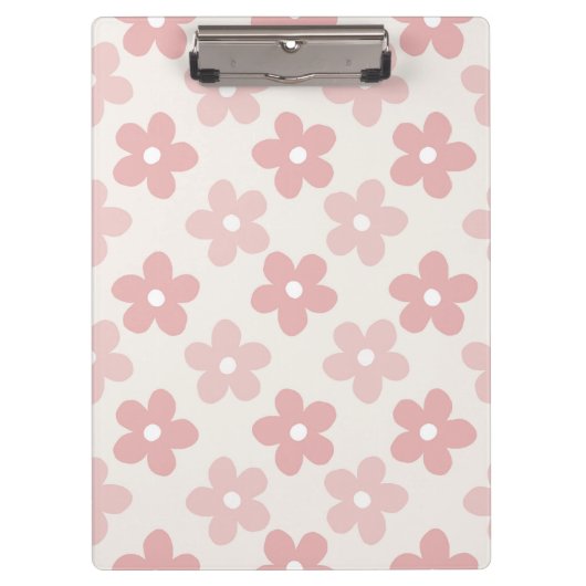 Porte-bloc Pink Cream Daisy Flowers Retro Pattern (Devant)
