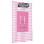 Porte-bloc Pink En vichy Plaid Motif mignon Personnalisé (Swatch)